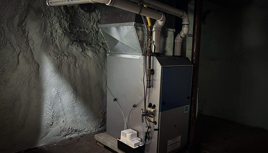 Natural stone pondless water feature installation